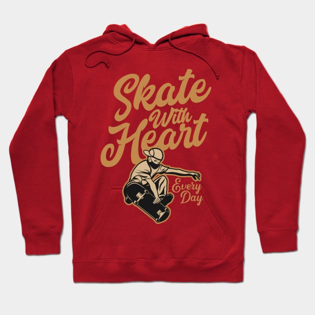 Skate with heart pro styler manouver vintage typography everyday Hoodie by SpaceWiz95